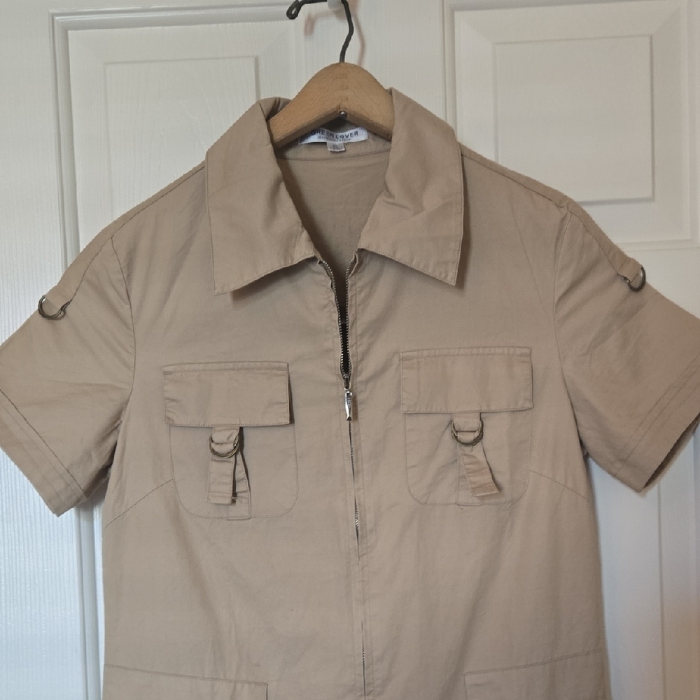 WANG MAO Sz XL Chinese UNIFORM STYLE Light LINEN Summer Khaki GREEN! TIMELESS - Picture 6 of 8